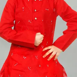 NFC CREATION Boys Embroidered Regular Thread Work Kurta with Patiala image 2