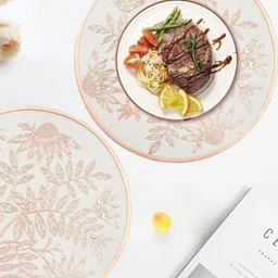 LooMantha 2 Pieces Floral Round Table Placemats-image-54