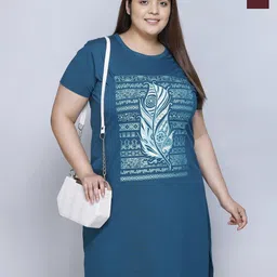 IN Love Pack of 2 Women Plus Size Front Printed Cotton Nighty Chemise-picture-26