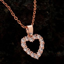 STYOLLO Women Rose Gold-Plated Heart Shaped Pendants with Chains-image-21