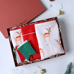 House This 4-Pcs White & Red Jolly Reindeer Home Gift Set-11