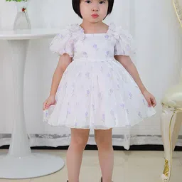 LULU & SKY Floral Flutter Sleeve Fit & Flare Dress-image-60