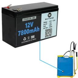 WATTNINE® 12v 8A Lithium ion Battery Pack for Battery Operated Agricultural Pesticide Spray Pump - 12v Battery for Spray Pump-picture-10