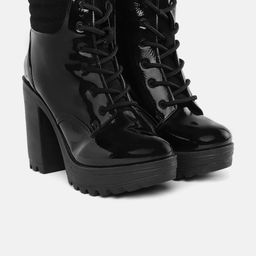 Catwalk Women Black Solid Mid-Top Block Heel Boots-picture-20