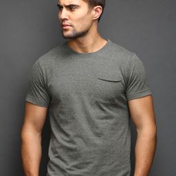 Moda Rapido Grey Melange T-shirt-image-3