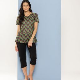 Aarika Abstract Printed Swimming Dress With Swim Goggles-85
