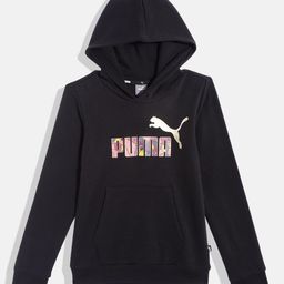 Puma Girls Brand Logo Printed Regular Fit Hooded Essential+ Bloom Sweatshirt-image-45