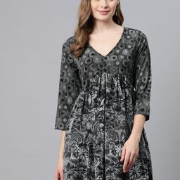 Cottinfab Abstract Print Crepe Longline Top-36