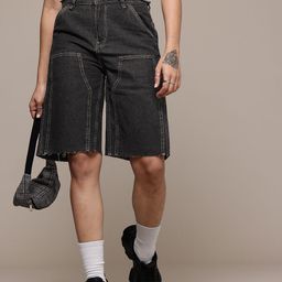 The Roadster Life Co. Women High-Rise Pure Cotton Denim Shorts-picture-49