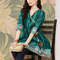 Ahalyaa Solid Lace Detail Ethnic Tunic-picture-12