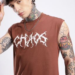 glitchez Raw Style Typography Printed Sleeveless Oversized T-shirt-image-60
