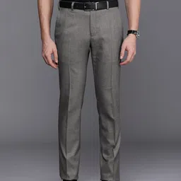 Raymond Men Flat Front Slim Fit Formal Trousers-image-30
