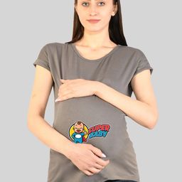 SillyBoom Women Grey Printed T-shirt-image-125
