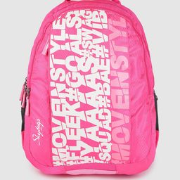 Skybags Kids Pink & White Typography Printed Backpack-31