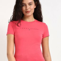 Tommy Hilfiger Women Pockets Slim Fit T-shirt-image-85
