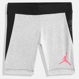 Jordan Girls Grey Melange Colourblocked Shorts-image-82