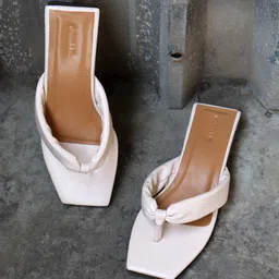 Gibelle Women Cream-Coloured Embellished Open Toe Flats-11