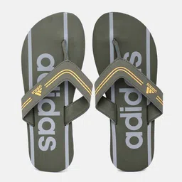 ADIDAS Men Brand Logo Printed Glossate Thong Flip-Flops-image-57