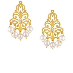 BDIVA 18k Gold-Plated Pearls Beaded Classic Drop Earrings-image-40