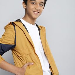 M&H Juniors Boys Mustard Yellow Solid Tailored Jacket-image-47
