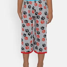 SINI MINI Girls Grey & Red Printed Regular Fit Capris-image-10