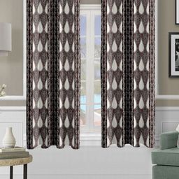 Aura Brown & White Set of 2 Ethnic Motifs Window Curtain-9