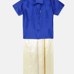 Selvamagan boys Self - attaching strap Dhoti & Shirt Set-52