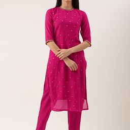 Saanjh Floral Embroidered Sequinned Kurta with Trousers-55