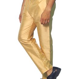 House of Aqss Men Regular Dupion Silk Kurta with Trousers image 4