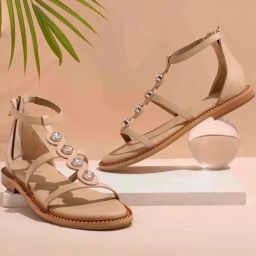 Saint G Women's Grey Ankle Strap Sandals-image-63
