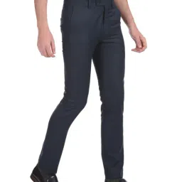 Arrow Blue Textured Trousers-picture-32