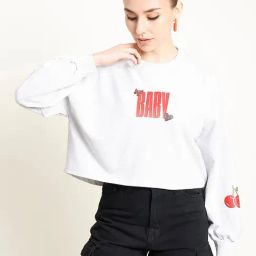Bene Kleed Grey Cotton Graphic Print Oversized Sweatshirt-picture-45