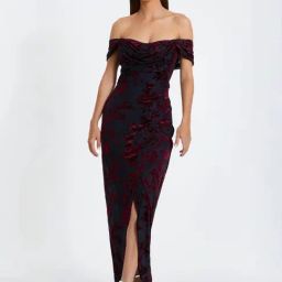 Quiz Red Floral Printed Dress-image-92