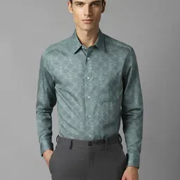 Louis Philippe Green Cotton Regular Fit Printed Shirt-picture-33