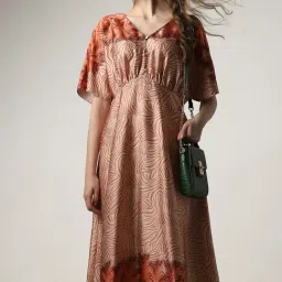 Vero Moda Orange Printed Midi Dress-picture-21