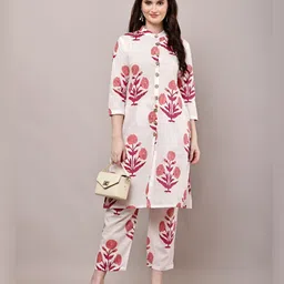 DREAM X FASHION Women Floral Printed Kurta with Trousers-picture-31