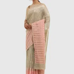 Mimosa Gold Textured Saree With Blouse-picture-39