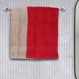 Bianca Paradiso Red & Beige 100% Cotton 500 GSM Hand Towels - Set of 4-image-7