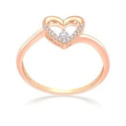 Malabar Gold and Diamonds 18k Rose Gold & Diamond Mine Heart Ring for Women-image-68