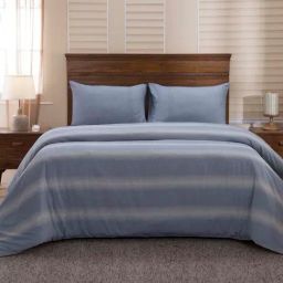 Maspar Blue & White Cotton 300 TC Duvet Cover Set-image-19