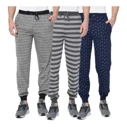 Vimal Jonney Multicolor Cotton Joggers - Pack of 3-picture-15
