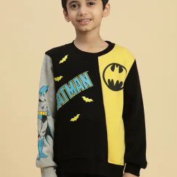 Kidsville Batman Printed Multicolor Sweatshirt For Boys-image-0