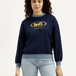 Levi's Blue Cotton Relaxed Fit Logo Printed Sweatshirt-picture-36