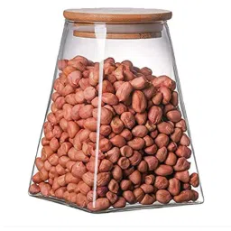 Femora Borosilicate Glass Triangle Storage Jar with Bamboo Lid - 900 ml-image-29