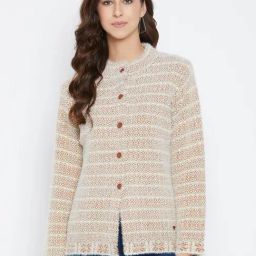 Duke Rust & Beige Self Design Sweater-image-116