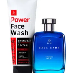 Ustraa Power Face Wash & Base Camp Cologne Combo Set-image-87