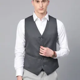ManQ Dark Grey Sleeveless Waistcoat-image-87