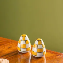 ExclusiveLane 'Shatranj Check' Hand-painted Salt and Pepper Shakers In Ceramic (Set of 2, 100 ML)-image-44