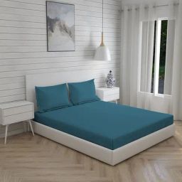 Boutique Living Kalpavriksha Printed Blue 300 TC Cotton King Bed Sheet with 2 Pillow Covers-image-16
