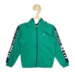 Allen Solly Junior Green Cotton Graphic Full Sleeves Hoodie-picture-19